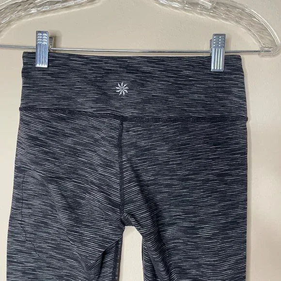 Athleta Energy Chaturanga Black Space Dye Cropped Legging Pant XS - Picture 7 of 12